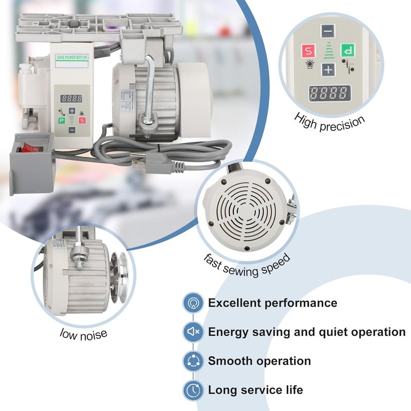 Longse Industrial Sewing Machine Motor with Needle Positioner and Synchronizer, AC110V, 750W, 6000RPM, Servo Motor Sewing Machine with Controller and Foot Switch, Run CW and CCW, Silent, Instructions - Image 4